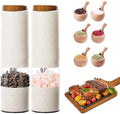 Electric Salt and Pepper Grinder Set, 2pcs, Wheat Straw