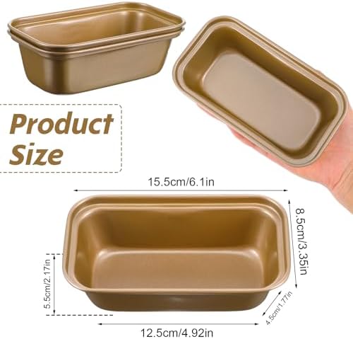 12Pc Mini Loaf Pans for Baking,6.1x3.3x1.7“ Nonstick Carbon Steel