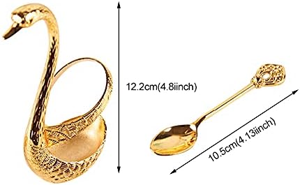 Coffee Spoon Set With Holder, Swan Spoon & Fork Holder, Elegant and