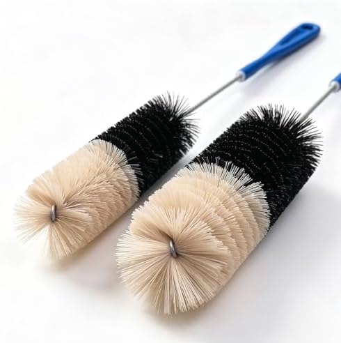 17 Inch Long Handle Bottle Brush, 2 Pack, 2" & 1.3" Brush Heads
