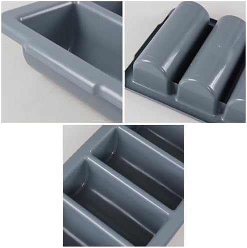 4 Pack Plastic Commercial Cutlery Bin, 4 Compartments