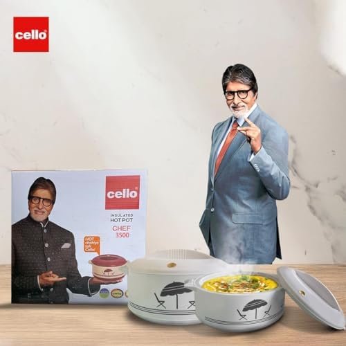 Cello Chef Deluxe Insulated Hot Pot Casserole 3500, White