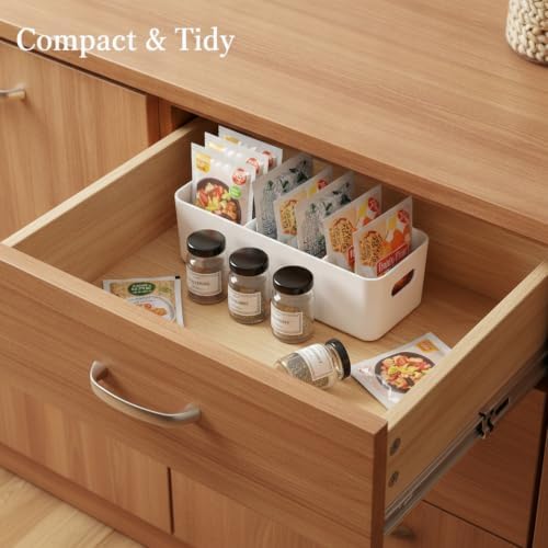 Spice Rack Organizer with Dividers, Compact Drawer Insert for