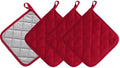 Cotton Kitchen Pot Holders, 7 x 7 Inch, Set of 4
