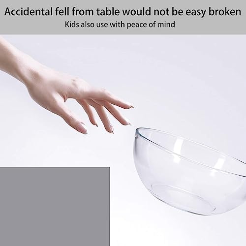FOYO 5 Inch Glass Mixing Bowls Set - Round, Small Glass Salad Bowls