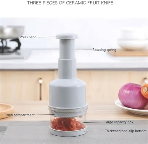 Manual Vegetable & Food Chopper – Handheld Onion, Garlic, Nut & Veggie