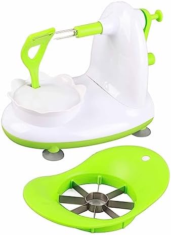 Peeler, Manual Fruit Peeler with Suction Base for Round Apples, 3 in 1