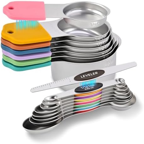 XSNBRD Magnetic Measuring Cups and Spoons Set-304 Stainless Steel