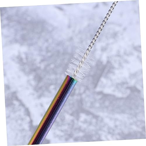 8pcs Drinking Straws Stainless Steel Set, Rainbow for Tumblers