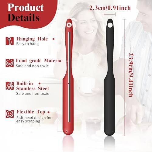 6 Pcs Silicone Jar Spatula, 9.4 Inch