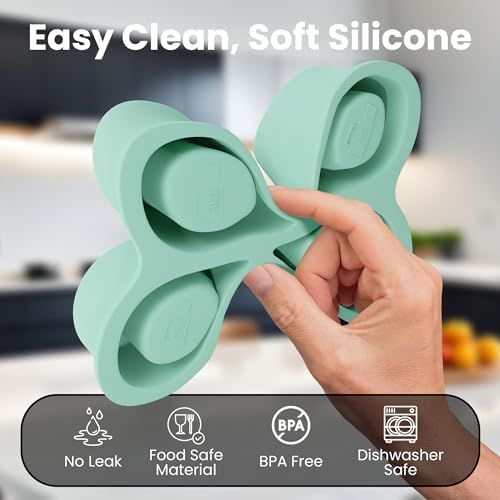4-Ring Silicone Ice Cube Tray for Stanley Cup with Lid and Metal