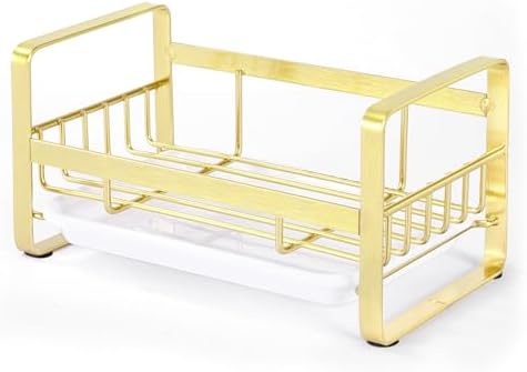 HULISEN Kitchen Sponge Holder, 304 Stainless Steel, Gold