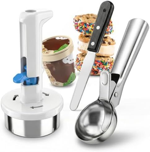 3-Piece Stainless Steel Ice Cream Sandwich Maker Kit with Scoop