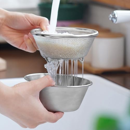 Berry Baskets, Mini Strainer with Bowl, Stainless Steel Can Colander