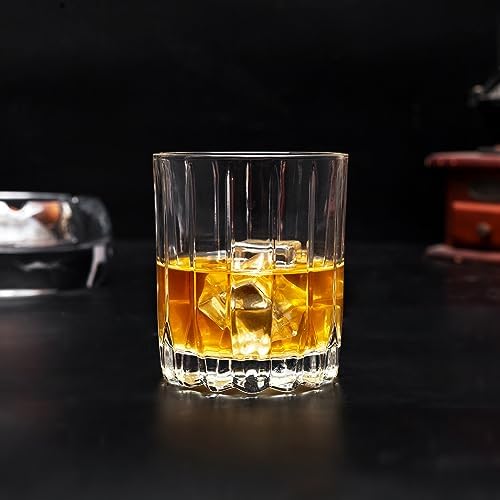 KANARS Bourbon Glasses Set of 4 Crystal Whiskey Rock Glass 10Oz in