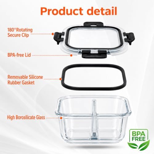 3-Pack 8 oz Glass Snack Containers