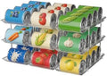 Can Organizer For Pantry, Adjustable Height And Width Canned Goods Organizer, Roller Soup Can Organizer Holds Up to 36 Cans for Kitchen Cabinet or Refrigerator(CLear 3 Tier)