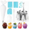 8PCS Large Piping Tips Set, Piping Bags and Tips Set, 304 Stainless
