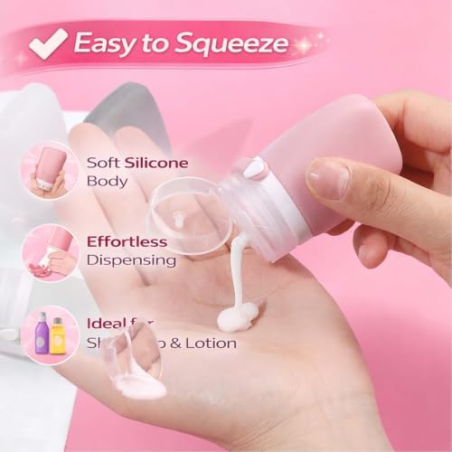 1 oz Travel Bottles, Leakproof Silicone Squeeze Bottle Mini Travel