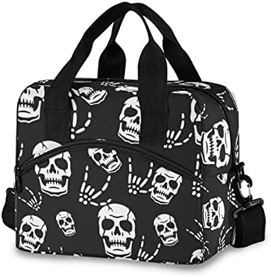 Gothic Skeleton Insulated Lunch Bag Reusable Lunch Tote Bag Cooler Bag