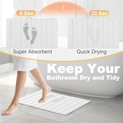 Stone Dish Drying Mat for Kitchen Counter with Silicone Sink Mat