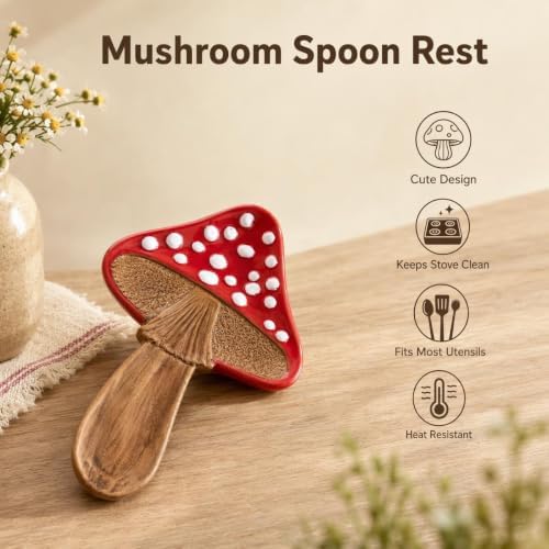 Spoon Rest Spoon Holder For Stove Top Cute Mushroom Spoon Rest For