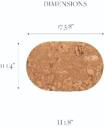Casafina 17.25' x 11.25 Set of 4 Oval Placemats - Cork Collection
