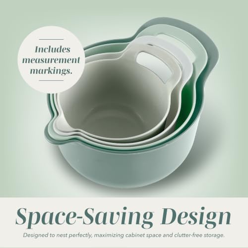 COOK WITH COLOR Nesting Plastic Mixing Bowl Set with Pour Spouts and