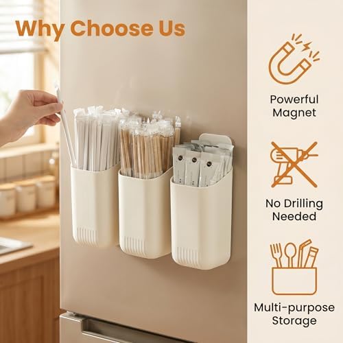 Magnetic Straw Holder for Refrigerator, Straw Organizer for Cabinet