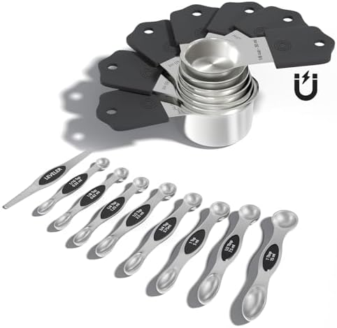 ENLOY 16 Pieces Magnetic Measuring Cups & Spoons Set