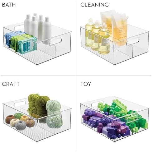 iDesign Divided Pantry Bin, Clear