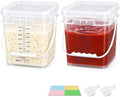 ASEVAT 2 Pack 1 gallon (4L/4.2 Qt) Square Food Storage Containers with
