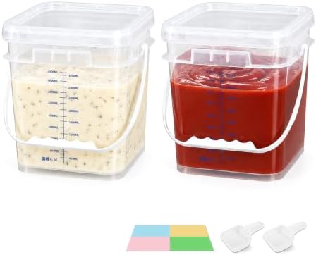 ASEVAT 2 Pack 1 gallon (4L/4.2 Qt) Square Food Storage Containers with