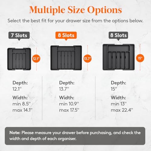 Lifewit Expandable Silverware Drawer Organizer, Kitchen Utensil Tray