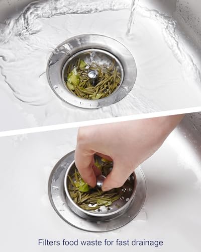 KONE 2PCS Kitchen Sink Basket Strainer Replacement for 3-1/2 Inch