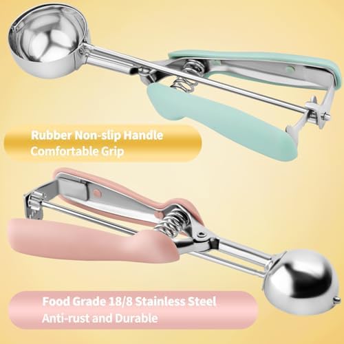 Cookie Scoop Set of 3, 18/8 Stainless Steel Cookie Dough Scoops with