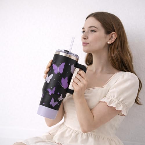Butterfly Gifts for Women, Butterfly Tumbler 40 oz with Lid and Straw