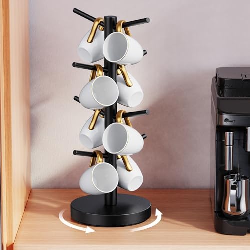 Coffee Mug Holder Tree, Upgraded 360° Rotated Coffee Cup Holder for
