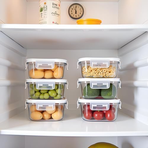 2 Cup Square Glass Food Storage Containers with Airtight Lids