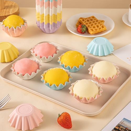 100 PCS Baking Cups Cupcake Liner Flared Brioche Muffin Wrappers