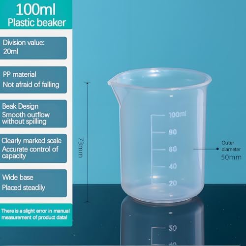 TISMART Plastic Beaker 4 Pack Measuring Cup Set
