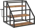 Coffee Syrup Rack Organizer, 3-Tier, 12-Bottle Stand, Rustic Brown