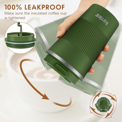 KETIEE Travel Coffee Mug 12oz: Vacuum Insulated Coffee Cup with