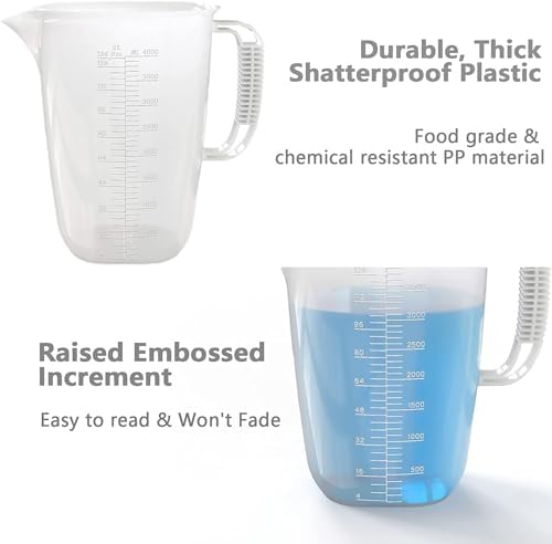 1 Gallon Measuring Pitcher-Convenient Conversion Chart,134oz Extra
