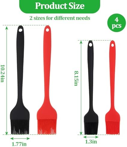 4 PCS Silicone Basting Pastry Brush,Heat Resistant Cooking Brush for