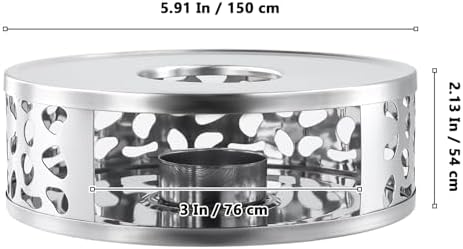 4 PCS Teapot Warmer, Silver Individual Teapot Heater with Tealight