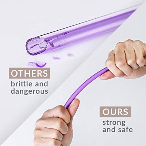 Cupture Reusable & Unbreakable Color Straws - 12 Count + Free Brush