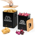 Potato and Onion Storage Bin, Set of 2 Vegetable Storage Tins with