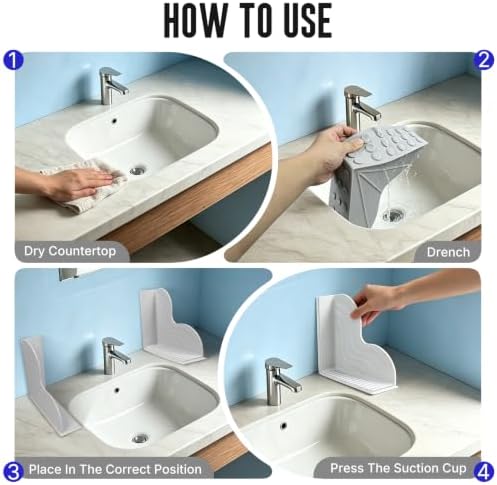 BUCABUCA 2-Pack Silicone Shower Splash Guard with Strong Suction Cups