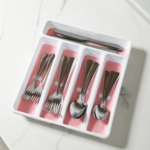 5-Compartment Silverware Organizer Tray with Icons